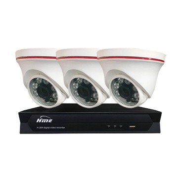 HME 昌運監視器組合 HM-NT45L 4路 錄影主機+HM-5MK05 500萬 6LED紅外線半球型攝影機*3