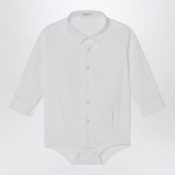 White cotton shirt bodysuit