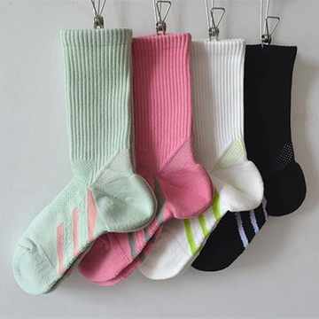新款襪子女 四季中筒毛巾底運動襪 吸汗減震女士專業健身跑步襪