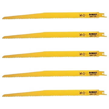 DEWALT 得偉 雙金屬木工用木材帶釘 PVC快速切割軍刀鋸片  5個