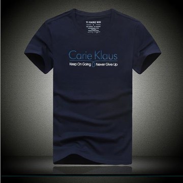 歐洲站男裝夏季萊卡棉修身款 歐美短袖t恤男 簡約字母圓領T恤 315