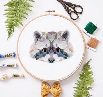 Raccoon Cross Stitch PDF Pattern 十字繡