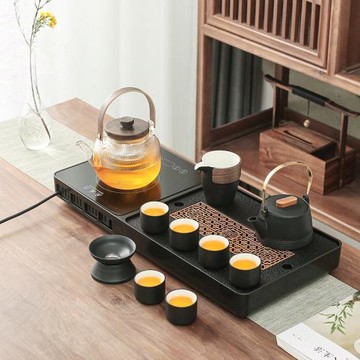 功夫茶具套裝一體式全自動電陶爐煮茶壺茶臺小型客廳輕奢高檔茶盤