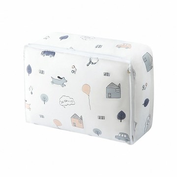 E.dot 文青印花防塵衣物棉被收納袋(加大號)  70x50x25cm  1個