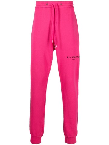 John Richmond - logo-print drawstring-waist track pants - men - Cotton - XL - Pink