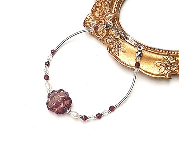 超美雙色螢石牡丹花石榴石x白水晶x淡水珍珠925純銀手鍊 客製化