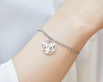 梅爾卡巴-生命之花手鍊 抗敏醫療鋼