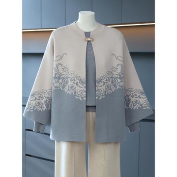 媽媽秋裝2025新款針織兩件套上衣中老年女秋冬時尚毛衣開衫外套裝