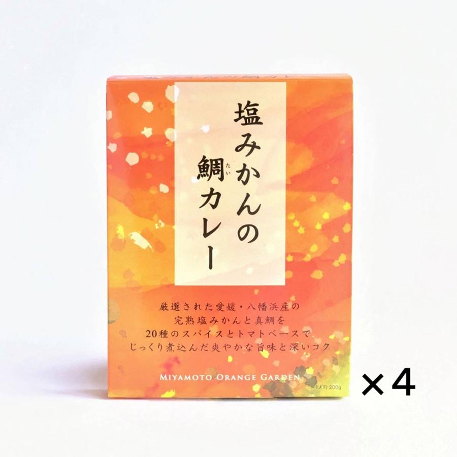 カレー ギフト レトルト 愛媛 みかん 鯛 カレー 1袋 200g ４箱セット 国産 レトルト 非常食 022504400401