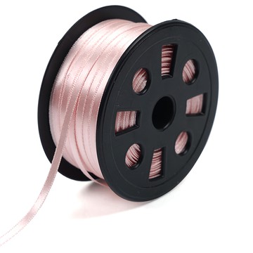 Munggu 高級單面亮光緞帶 5mm  膚粉色  90m  1捲