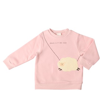 akachan honpo - 長袖休閒上衣-小包包風-粉紅色