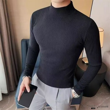 ✨限時惠購⚡ 毛衣長袖 冬季 新款 半高領 緊身 內搭衣 男 高領 防寒 加厚 針織衫 男 時尚 毛衣 內搭衣男
