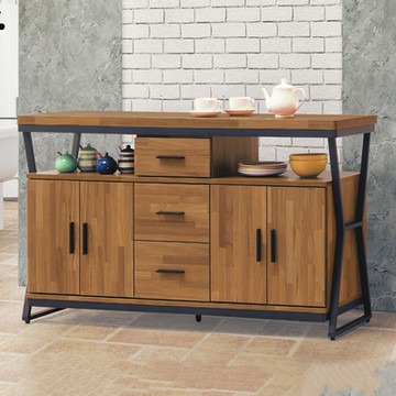 MUNA家居 工業風木心板5尺餐櫃/碗盤櫃(224) 150X40X82m