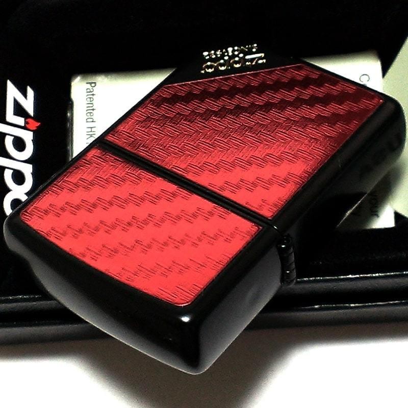 ZIPPO ライター レッドカーボン ブラック レッド ジッポー エッチング