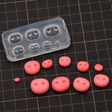【猪鼻子】粘土臉模矽膠臉部模超輕軟陶樹脂黏土手辦diy猪鼻子模 翻糖模具 黏土工具
