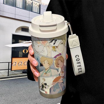❤️新品免運❤️夏目友人帳周邊保溫杯 夏目友人帳水杯咖啡杯 不鏽鋼吸管雙飲大容量咖啡水杯 學生水杯辦公杯喝水杯咖啡杯