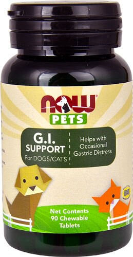 NOW Foods Pets G.I. Support for Dogs-Cats 90 Chewable Tablets