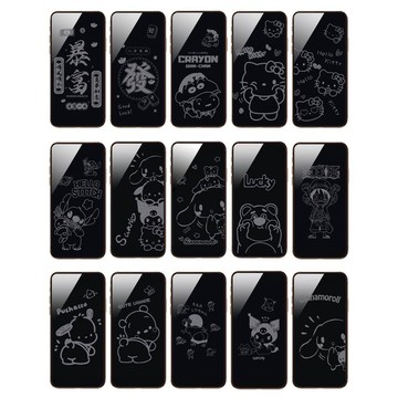 卡通 顯影膜 息影膜 適用於iPhone 17 16 15 14 13 12 11 Pro Max 可愛 玻璃貼 保護貼