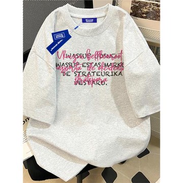 WASSUP2025新款夏季重磅純棉短袖T恤男oversize寬松情侶半袖上衣