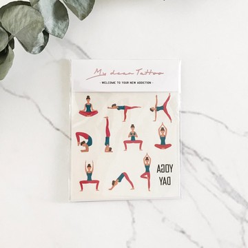 | 一起做瑜珈 | 2入紋身貼紙 刺青貼紙 律動 傾聽身體的聲音