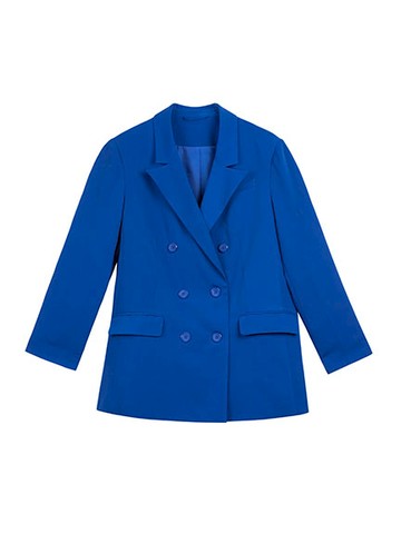 寬鬆中長版西裝外套(LA27L0Y0100) - earth music&ecology