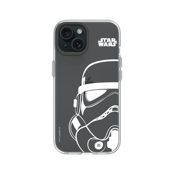 iPhone 15 Clear 透明 - 迪士尼-星際大戰 Star Wars - 星際大戰 – 風暴兵白線條