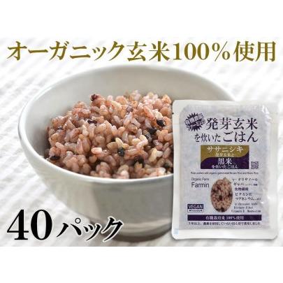 ふるさと納税 ササニシキ発芽玄米と黒米を炊いたごはん150g×40パック（有機栽培玄米使用） 宮城県登米市