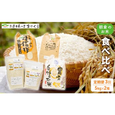 ふるさと納税 米 令和5年度 朝倉のお米 5kg×2種 3回お届け 福岡県朝倉市