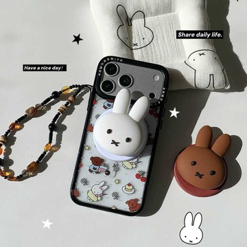 鑄甲師二合一 iPhone 17 手機殼 立體小菲兔 磁吸支架 15 13 12 14 16 17 Pro max保護殼