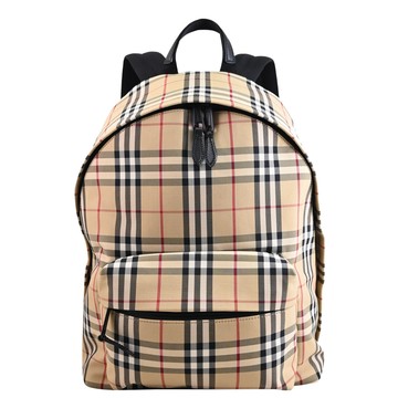BURBERRY 8084113 經典格紋尼龍帆布混紡後背包.米色