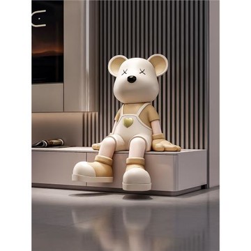 創意可愛公仔輕奢暴力熊坐姿擺件客廳電視柜大型落地裝飾品愛心熊