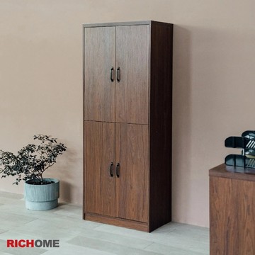 RICHOME【現貨特惠】DUKE置物櫃(可調式層板)(防潑水)收納櫃 書櫃 櫥櫃 四門置物櫃 公文櫃移動層板BO397