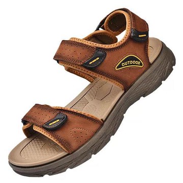 預購大友SAZ105口三色涼鞋男真皮厚底男士運動沙灘鞋外穿開車防臭鞋子男潮杰恆