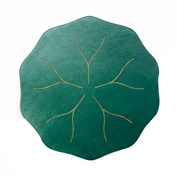 LUCKY TOAD 招財揪吉 皮革荷葉 大 規格 16g 材質 植鞣皮革  綠色  100x100x2mm