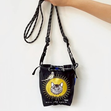 【 Ball&Chain】刺繡環保購物袋 S號 - 黑 (31300101) ｜送禮推薦