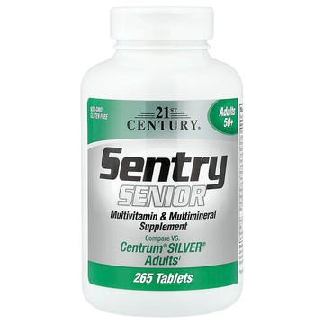 21st Century, Sentry Senior 多維生素礦物質營養片，適用於 50 歲以上中老年人，265 片