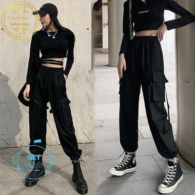 カーゴパンツ レディース 原宿風 ヒップホップ ダンス ボトムス ズボンワイドパンツ 韓国ファッション ハイウエスト ストリート系 運動パンツ 通販 Lineポイント最大get Lineショッピング