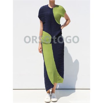 春夏褶皺大碼女裝上衣長裙套裝2025新款氣質感流行穿搭顯瘦松弛感