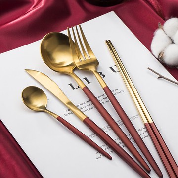 網紅刀叉北歐可愛西餐牛排盤子甜品廚具套裝家用叉勺三件套水果叉