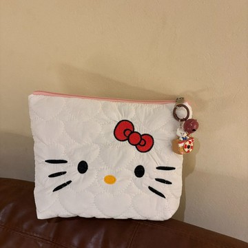 kitty化妝包 奶油貓咪化妝包外出精致便攜包化妝品洗漱收納袋大容量旅行洗漱包