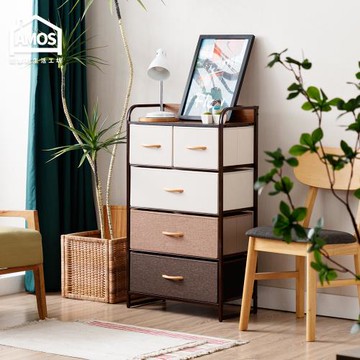 【Amos】布藝摩卡四層五抽收納櫃