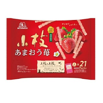 【江戶物語】 MORINAGA 森永 小枝 草莓風味可可餅乾棒 21袋入 草莓可可棒 小枝草莓 草莓季 日本原裝進口