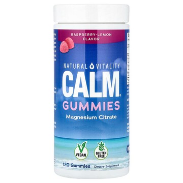 Natural Vitality, CALM® 軟糖，檸檬酸鎂，樹莓檸檬味，120 粒軟糖（每粒軟糖 83 毫克）