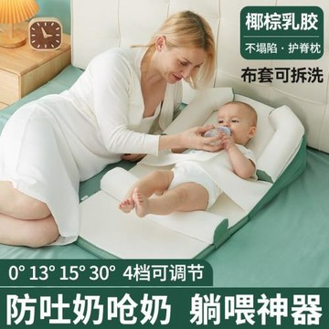新生兒防吐奶斜坡枕嬰兒防溢嗆奶躺喂奶床中床枕頭調節寶寶斜坡墊
