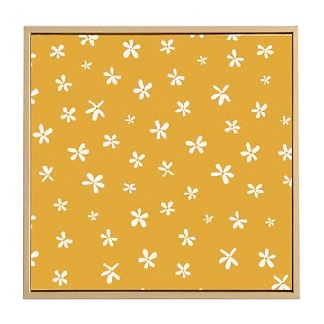 Boluo 菠蘿選畫所 春日香氣II 畫作 黃色小花圖案  60 x 60cm  金色