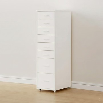 《C&B》鋼鐵斯特附輪八抽屜櫃(五色可選)純白