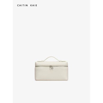 CAITIN KAIE 飯盒包包女春夏2025新款真皮手提包單肩包斜挎化妝包