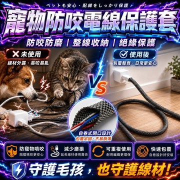【現貨】寵物防咬電線保護套 貓狗防咬線管 電線保護套 防鼠咬充電線保護套 鍍鋅鋼絲捲線套 遮醜電源線 延長線 收納整理