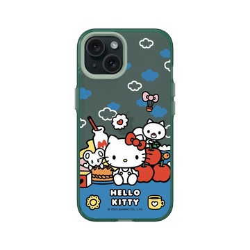 iPhone 15 Clear 憂墨綠 - 三麗鷗-Hello Kitty - 悠閒時光