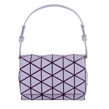 ISSEY MIYAKE  BAOBAO  皮質幾何方格 (雙帶)手提/肩背包/奶油米S